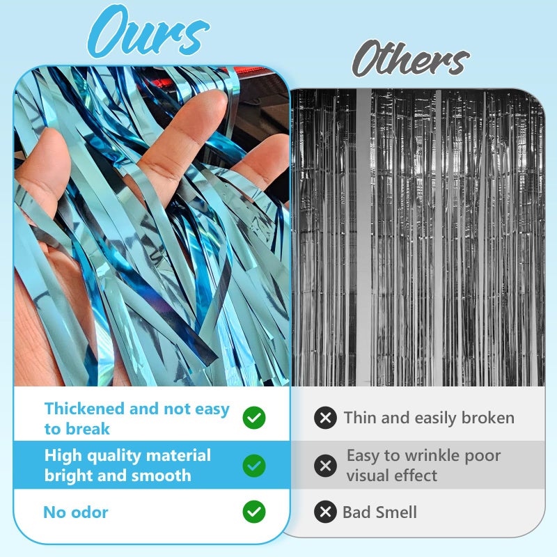 yorr Under The Sea Party Decorations,2 Blue Fringe Backdrop 3 Bubble Garland with Tape for Ocean Themed Party Decor,Mermaid Birthday Decorations,Trunk or Treat Car Decorations,Bubble Theme Party Decor - Image 4